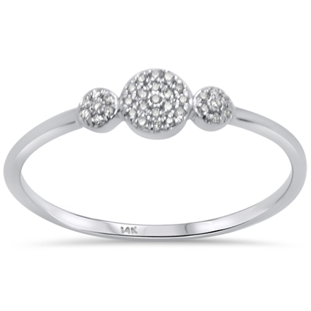 DIAMOND CLOSEOUT! .05ct 14KT White Gold Three Stone Diamond Ring Size 6.5