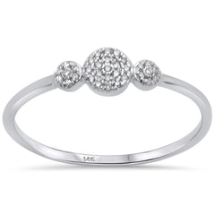 DIAMOND CLOSEOUT! .05ct 14KT White Gold Three Stone Diamond Ring Size 6.5