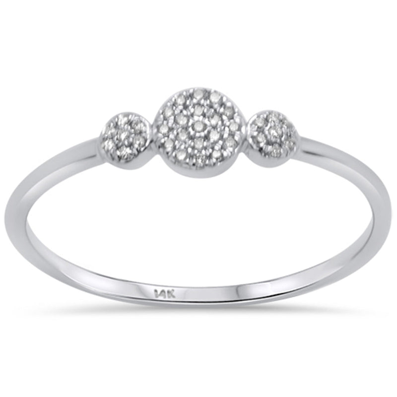 DIAMOND CLOSEOUT! .05ct 14KT White Gold Three Stone Diamond Ring Size 6.5