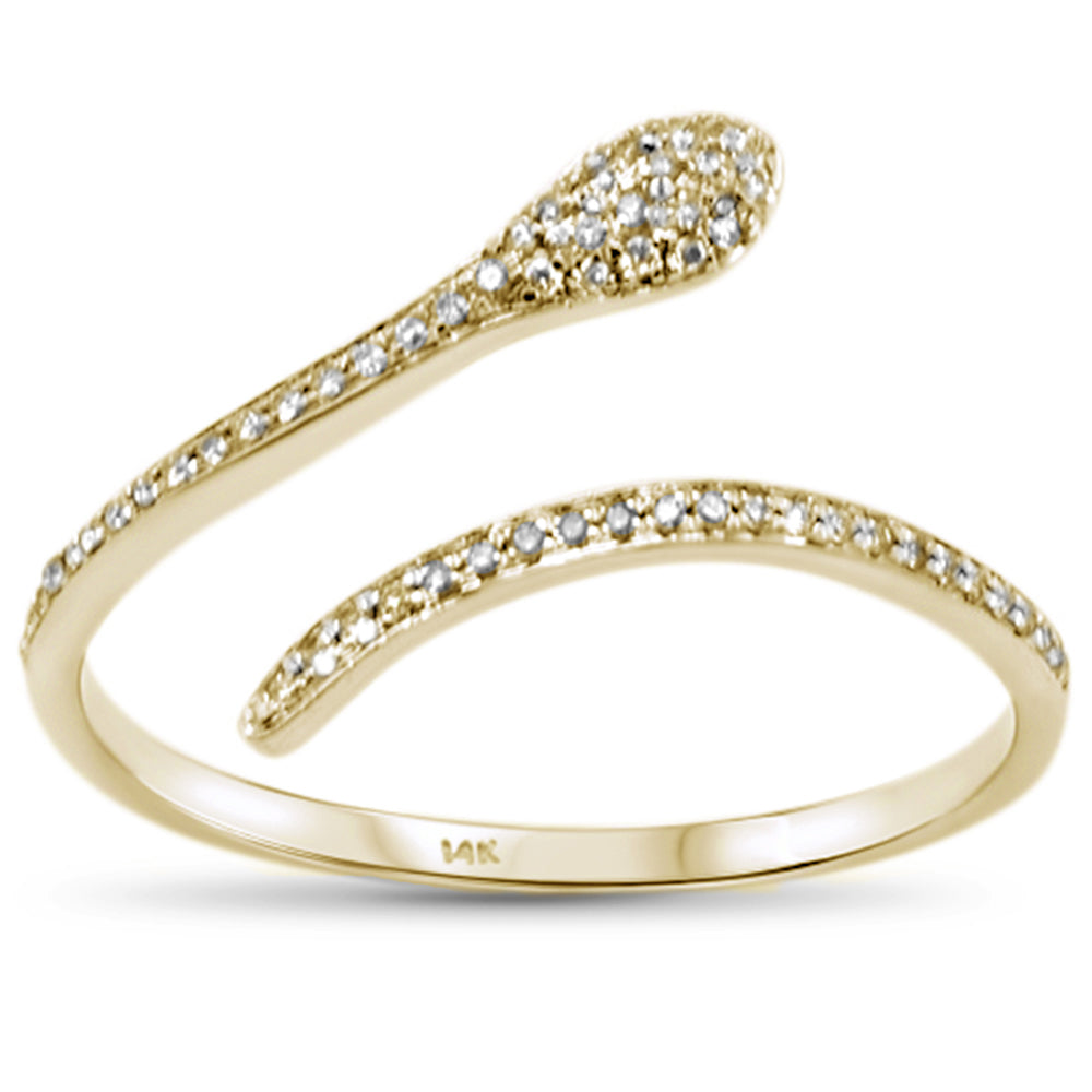 SPECIAL!.12ct 14KT Yellow Gold Snake Serpent Trendy Wrap around Diamond Ring