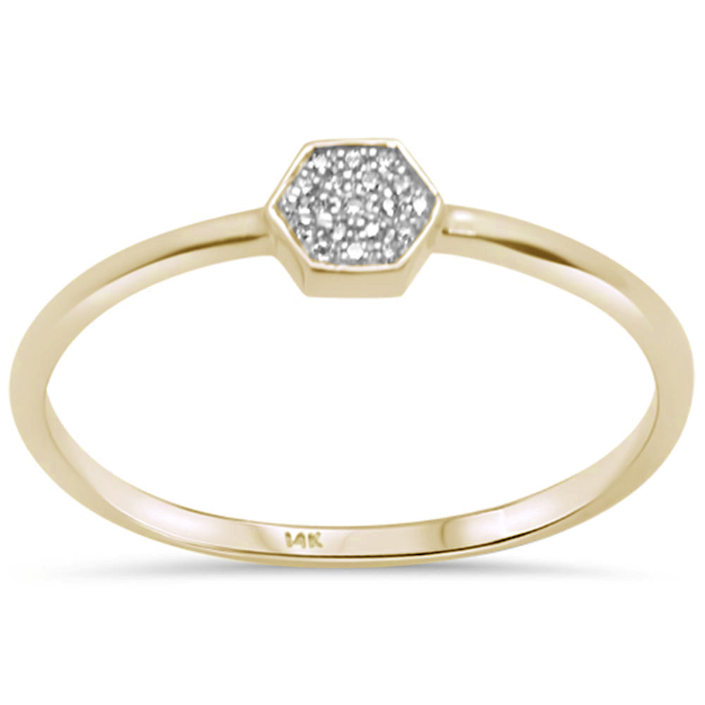 DIAMOND CLOSEOUT! .03ct G SI 14K Yellow Gold Ladies Trendy Diamond Ring Size 6.5
