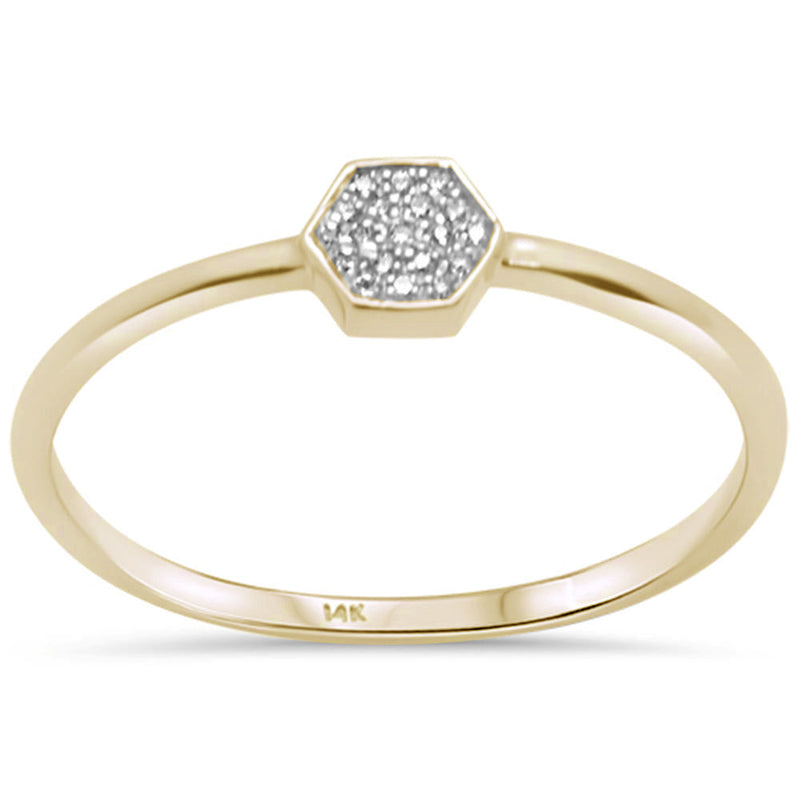 DIAMOND CLOSEOUT! .03ct G SI 14K Yellow Gold Ladies Trendy Diamond Ring Size 6.5