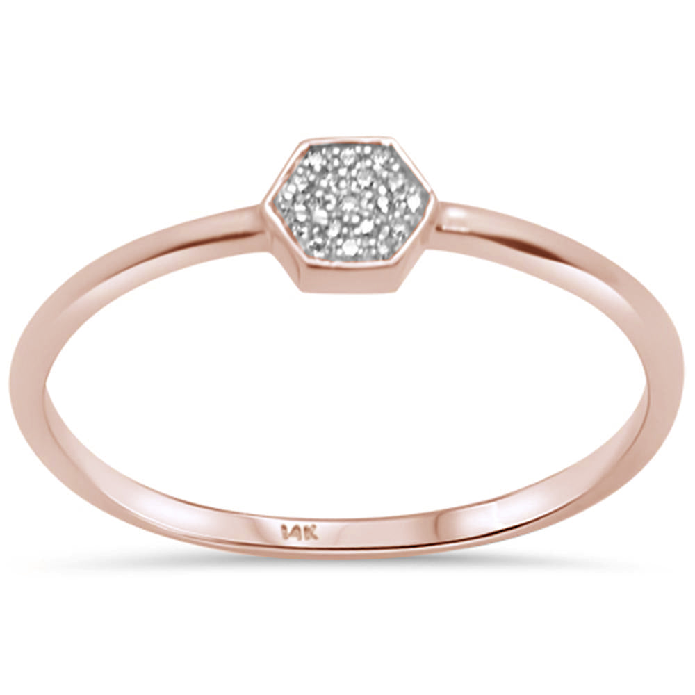 DIAMOND CLOSEOUT! .03ct G SI 14K Rose Gold Ladies Trendy Diamond Ring Size 6.5