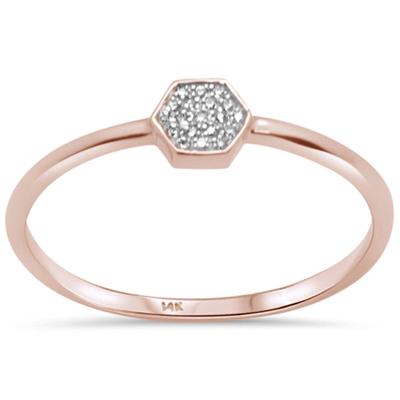DIAMOND CLOSEOUT! .03ct G SI 14K Rose Gold Ladies Trendy Diamond Ring Size 6.5