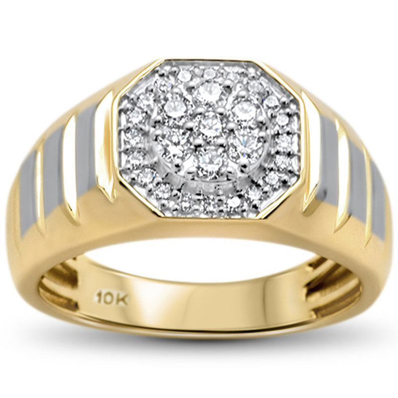 DIAMOND CLOSEOUT!  .50ct F SI 10kt Yellow Gold Diamond Men's Band Ring