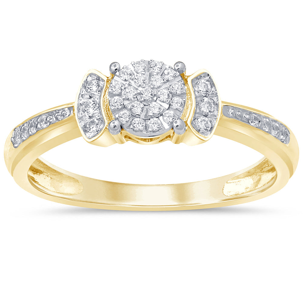 DIAMOND CLOSEOUT! .16ct 14KT Yellow Gold Round Diamond Solitaire Ring Size 6.5