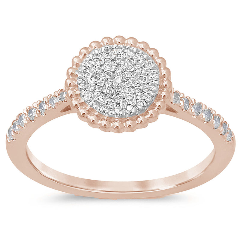 DIAMOND CLOSEOUT! .25ct 10K Rose Gold Diamond Round Engagement Ring Size 6.5