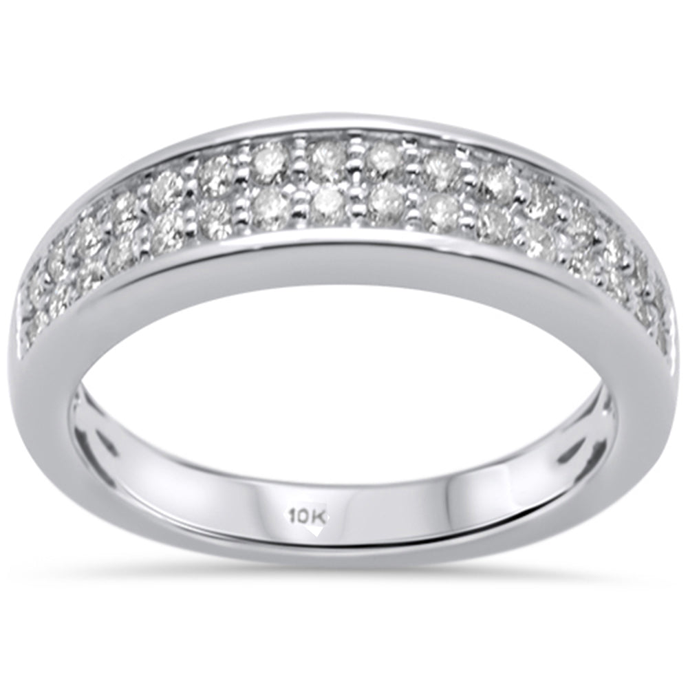 DIAMOND CLOSEOUT! .50ct 10K White Gold Diamond Ladies Wedding Fashion Band Ring Size 6.5