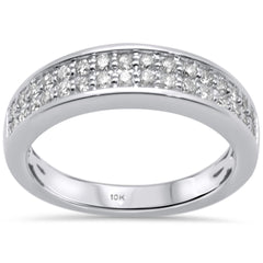 DIAMOND CLOSEOUT! .50ct 10K White Gold Diamond Ladies Wedding Fashion Band Ring Size 6.5