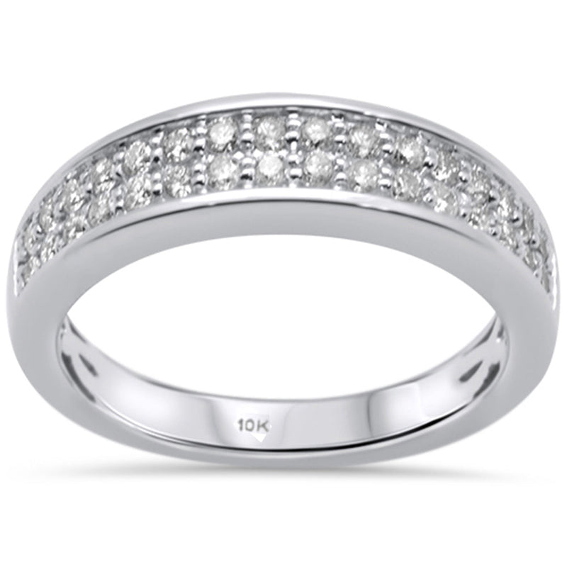 DIAMOND CLOSEOUT! .50ct 10K White Gold Diamond Ladies Wedding Fashion Band Ring Size 6.5