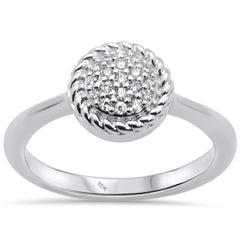 DIAMOND CLOSEOUT! .12ct 10K White Gold Round Diamond Round Engagement Ring Size 6.5
