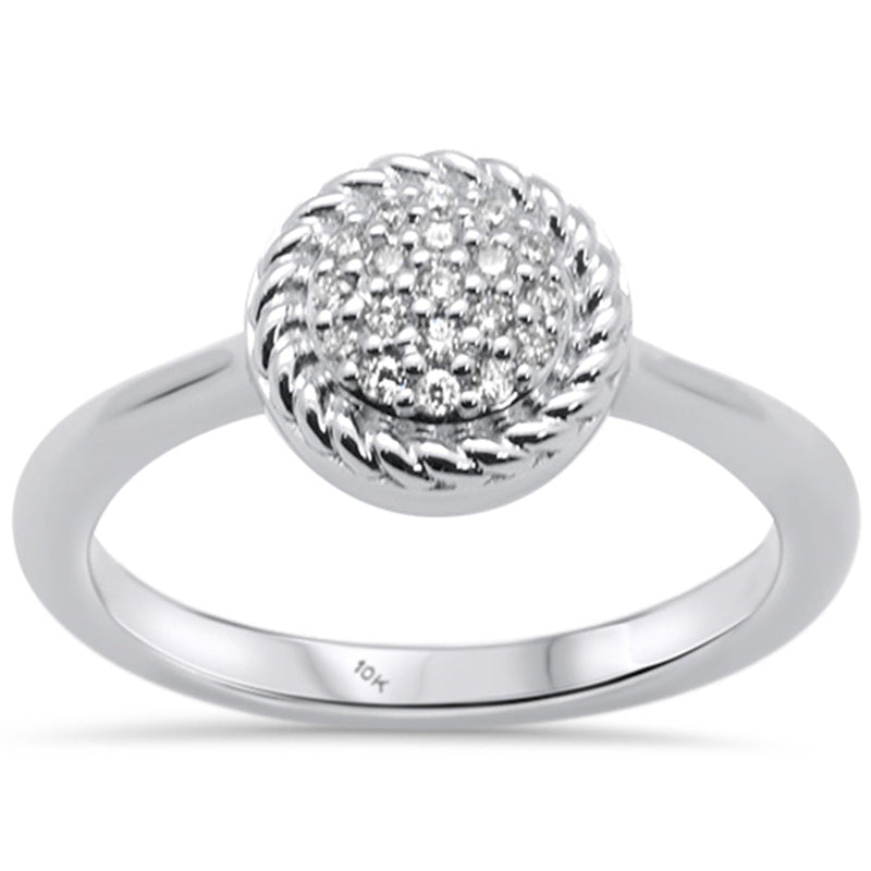 DIAMOND CLOSEOUT! .12ct 10K White Gold Round Diamond Round Engagement Ring Size 6.5