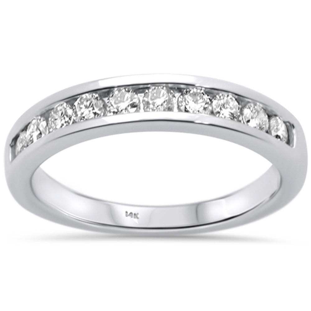 DIAMOND CLOSEOUT!  .50ct 14K White Gold Diamond Men's Wedding Band Ring Size 10
