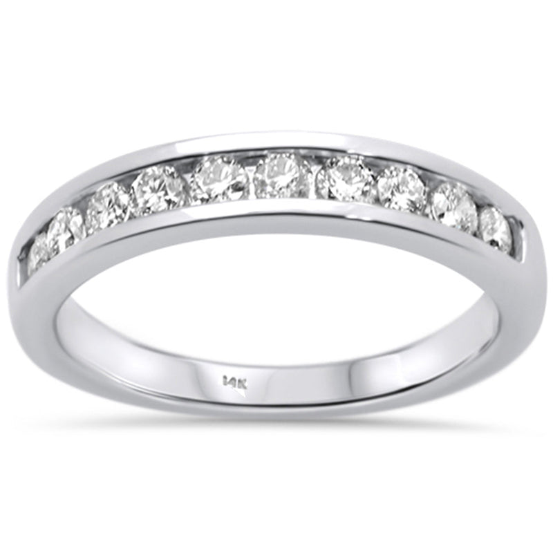 DIAMOND CLOSEOUT!  .50ct 14K White Gold Diamond Men's Wedding Band Ring Size 10