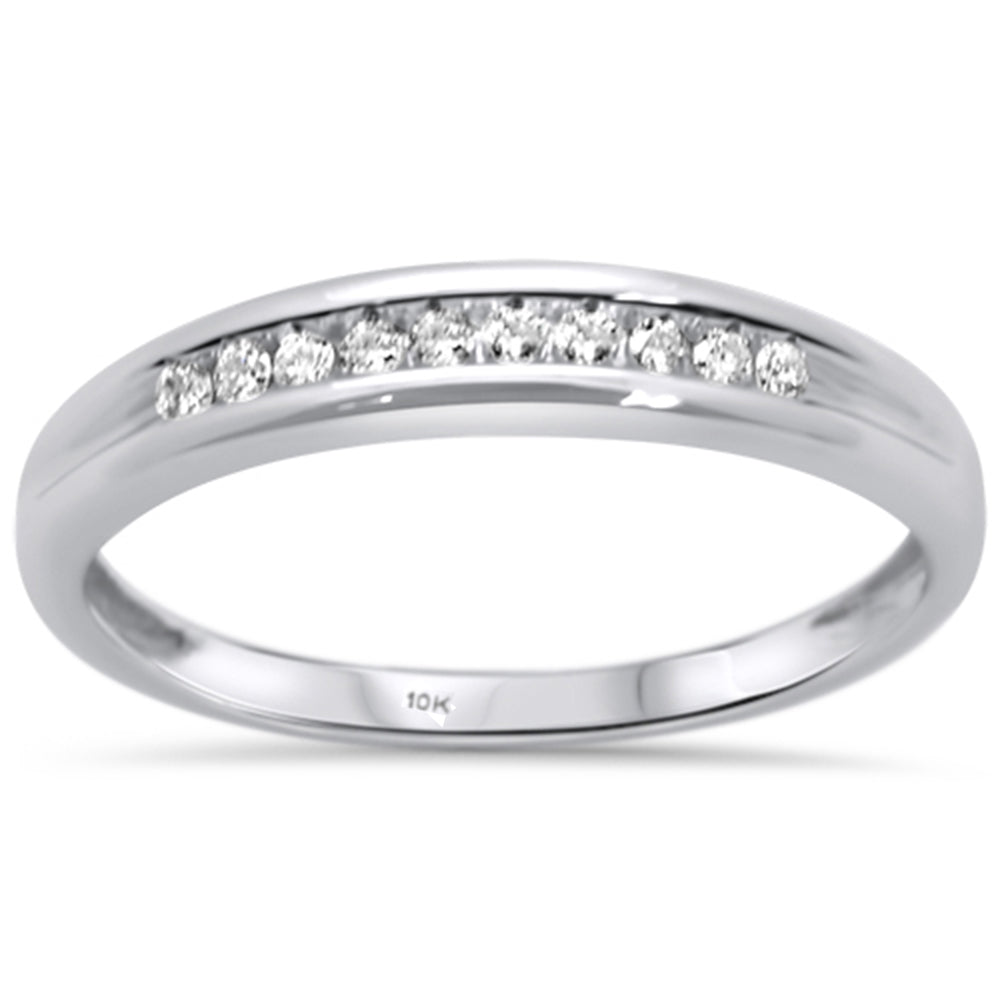 DIAMOND CLOSEOUT! .10ct 10K White Gold Diamond Ladies Wedding Band Ring Size 6.5