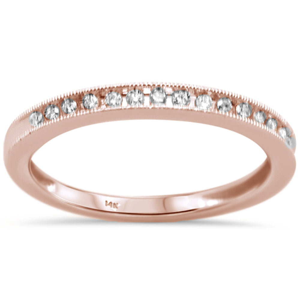 DIAMOND CLOSEOUT! .15ct 14k Rose Gold Diamond Stackable Wedding Band Ring Size 6.5