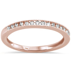 DIAMOND CLOSEOUT! .15ct 14k Rose Gold Diamond Stackable Wedding Band Ring Size 6.5
