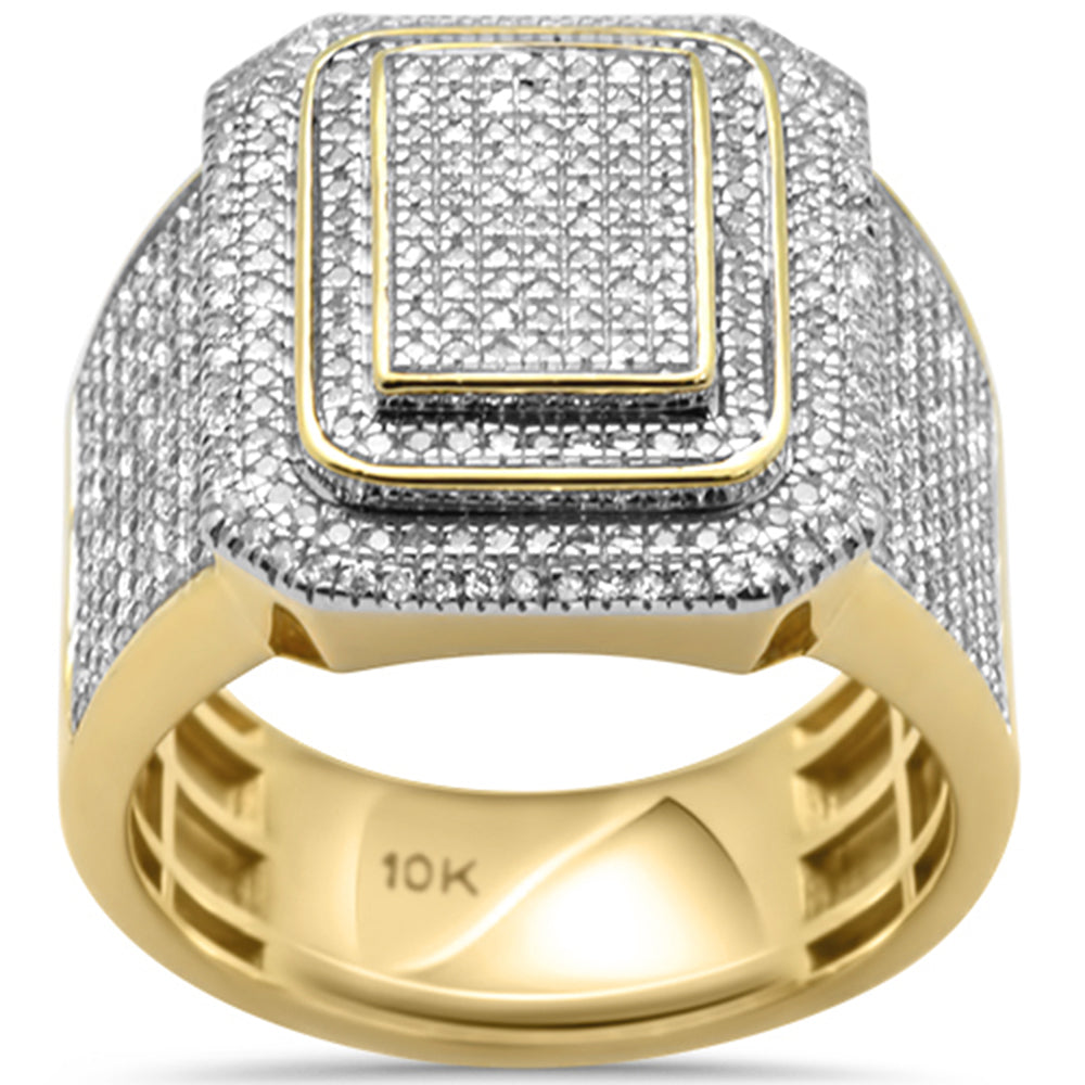DIAMOND CLOSEOUT!  1.09ct G SI 10K Yellow Gold Diamond Men's Iced out Micro Pave Ring Size 10