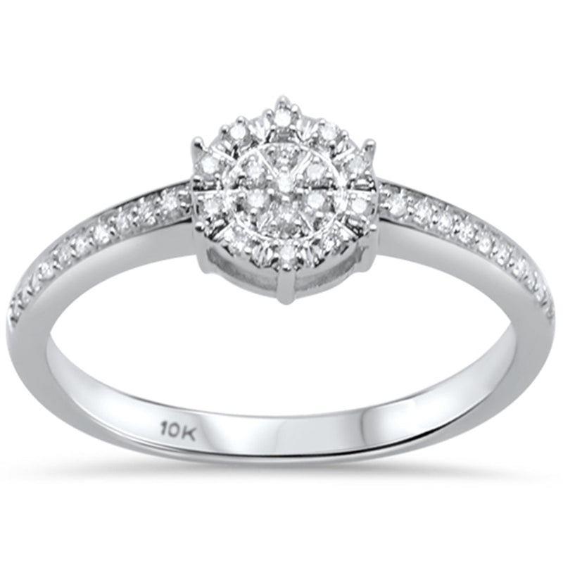 DIAMOND CLOSEOUT! .15ct G SI 10K White Gold Diamond Solitaire Engagement Ring Size 6.5