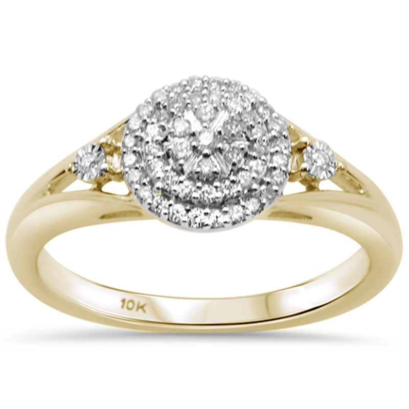 DIAMOND CLOSEOUT! .20ct G SI 10K Yellow Gold Diamond Engagement Ring Size 6.5