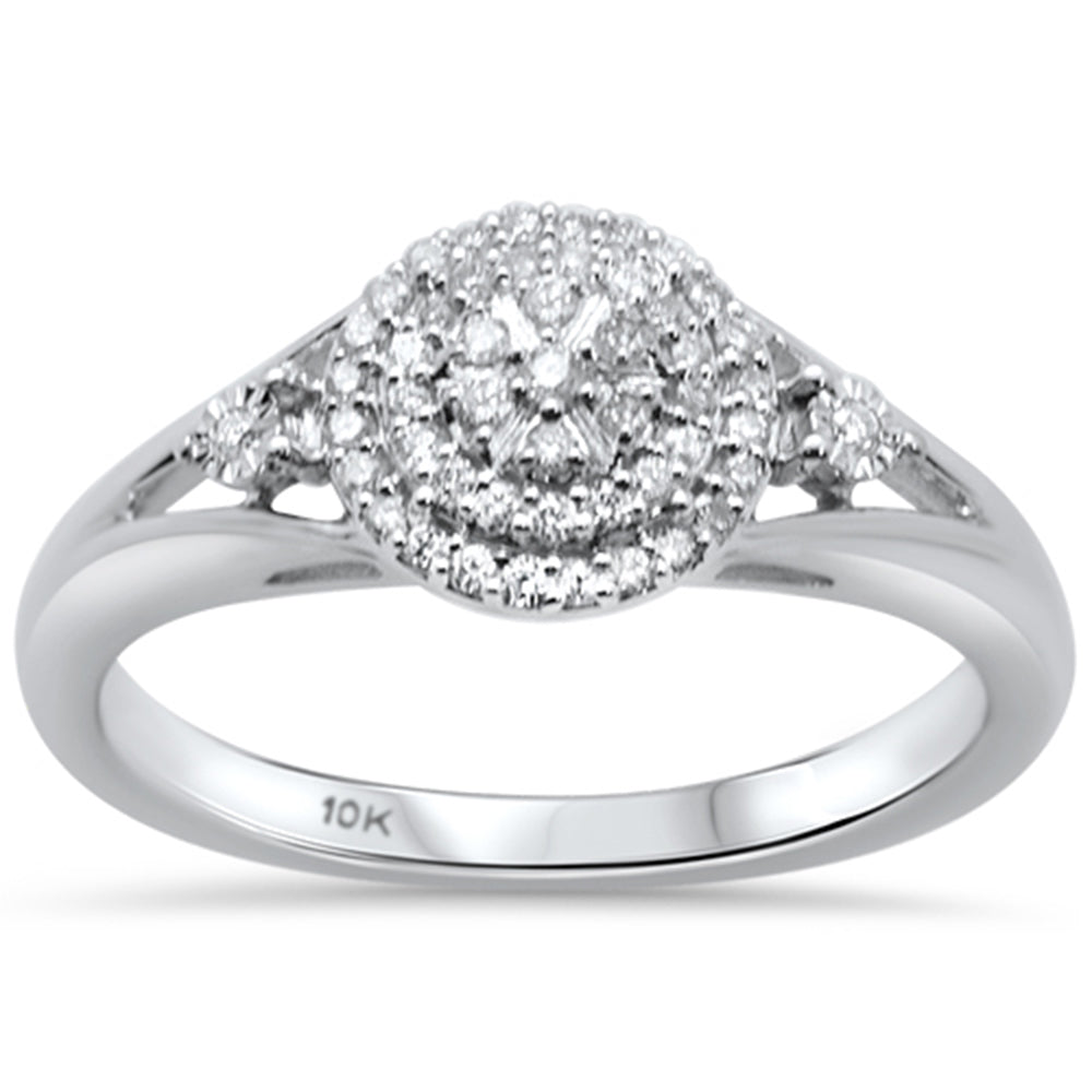 DIAMOND CLOSEOUT! .20ct G SI 10K White Gold Diamond Engagement Ring Size 6.5