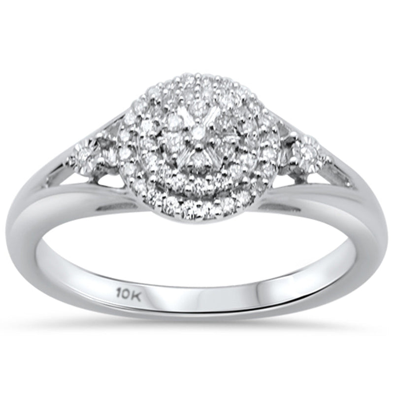 DIAMOND CLOSEOUT! .20ct G SI 10K White Gold Diamond Engagement Ring Size 6.5