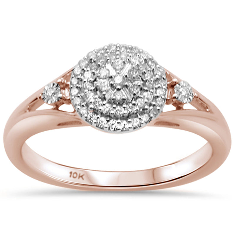 DIAMOND CLOSEOUT! .20ct G SI 10K Rose Gold Diamond Engagement Ring Size 6.5