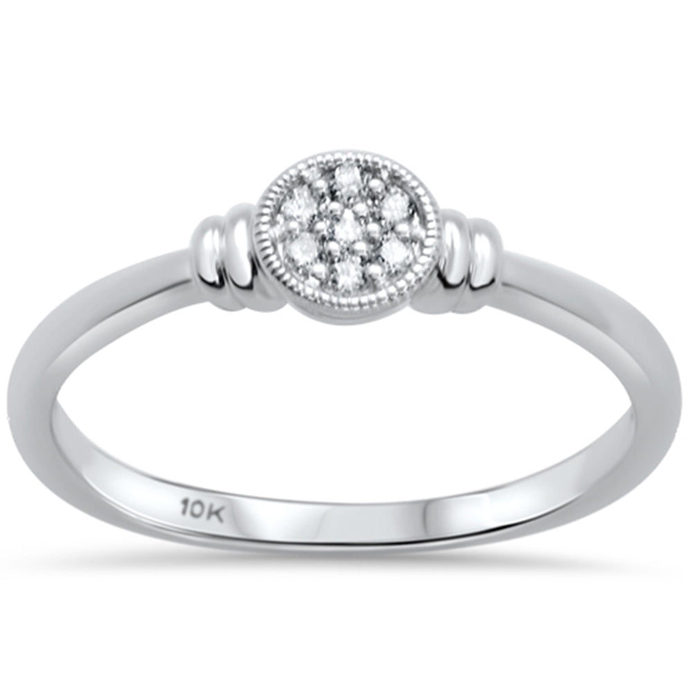 DIAMOND CLOSEOUT! .07ct G SI 10K White Gold Diamond Solitaire Engagement Ring Size 6.5