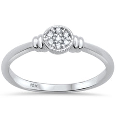 DIAMOND CLOSEOUT! .07ct G SI 10K White Gold Diamond Solitaire Engagement Ring Size 6.5