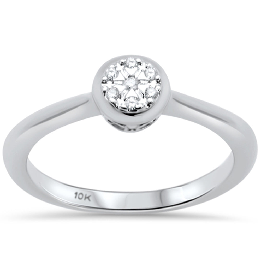 DIAMOND CLOSEOUT! .05ct G SI 10K White Gold Diamond Solitaire Engagement Ring Size 6.5