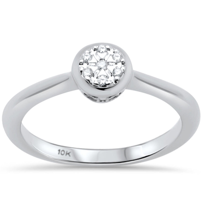 DIAMOND CLOSEOUT! .05ct G SI 10K White Gold Diamond Solitaire Engagement Ring Size 6.5