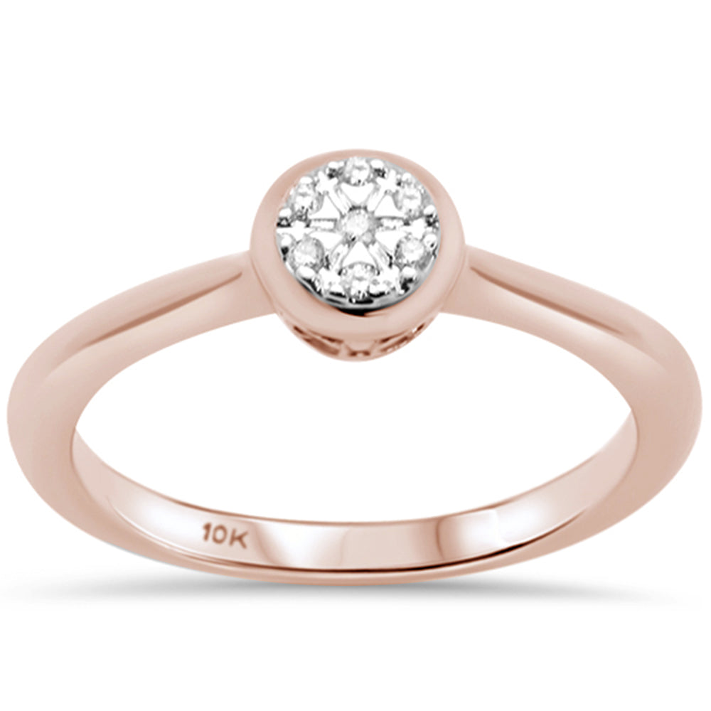 DIAMOND CLOSEOUT! .05ct G SI 10K Rose Gold Diamond Solitaire Engagement Ring Size 6.5