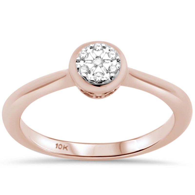 DIAMOND CLOSEOUT! .05ct G SI 10K Rose Gold Diamond Solitaire Engagement Ring Size 6.5