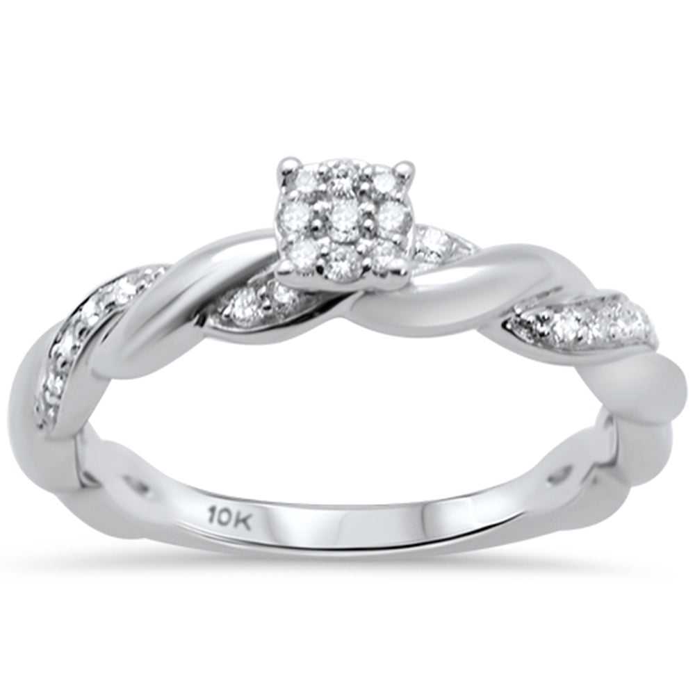 DIAMOND CLOSEOUT! .20ct G SI 10K White Gold Round Diamond Engagement Promise Ring Size 6.5