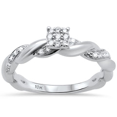 DIAMOND CLOSEOUT! .20ct G SI 10K White Gold Round Diamond Engagement Promise Ring Size 6.5