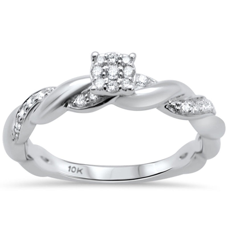 DIAMOND CLOSEOUT! .20ct G SI 10K White Gold Round Diamond Engagement Promise Ring Size 6.5
