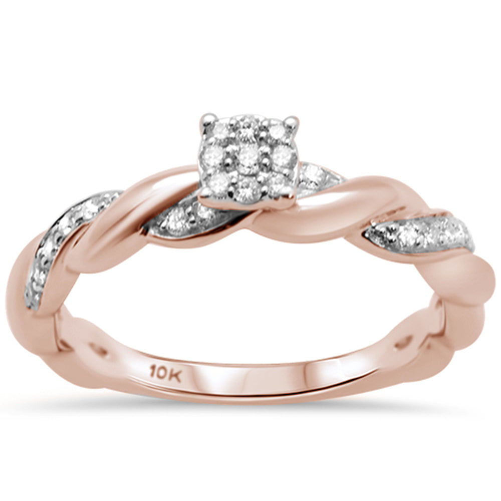 DIAMOND CLOSEOUT! .20ct G SI 10K Rose Gold Round Diamond Engagement Promise Ring Size 6.5