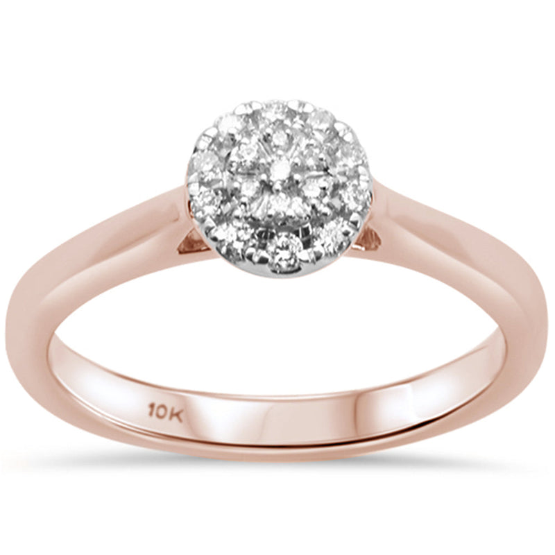 DIAMOND CLOSEOUT! .15ct G SI 10K Rose Gold Round Diamond Engagement Promise Ring Size 6.5
