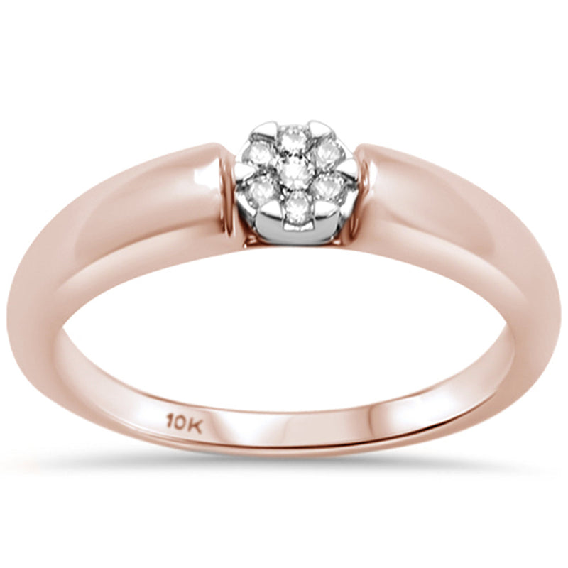 DIAMOND CLOSEOUT! .10ct G SI 10K Rose Gold Round Diamond Engagement Promise Ring Size 6.5