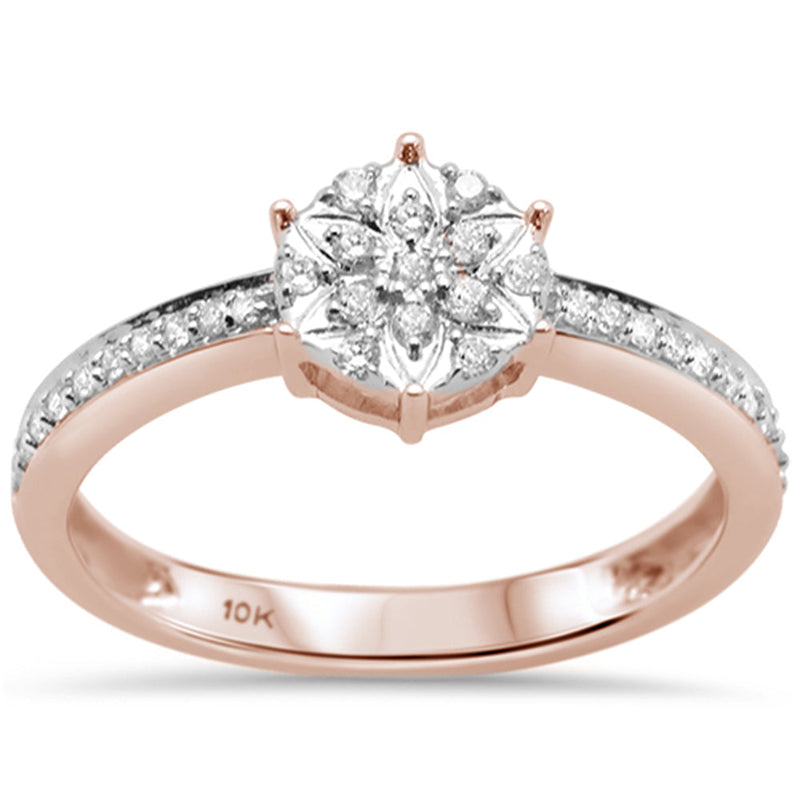 DIAMOND CLOSEOUT! .20ct G SI 10K Rose Gold Round Diamond Engagement Promise Ring Size 6.5