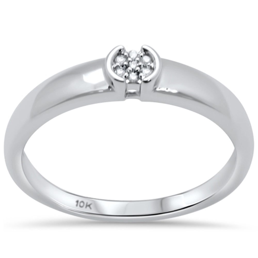 DIAMOND CLOSEOUT! .03ct G SI 10K White Gold Round Diamond Engagement Promise Ring Size 6.5