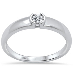 DIAMOND CLOSEOUT! .03ct G SI 10K White Gold Round Diamond Engagement Promise Ring Size 6.5