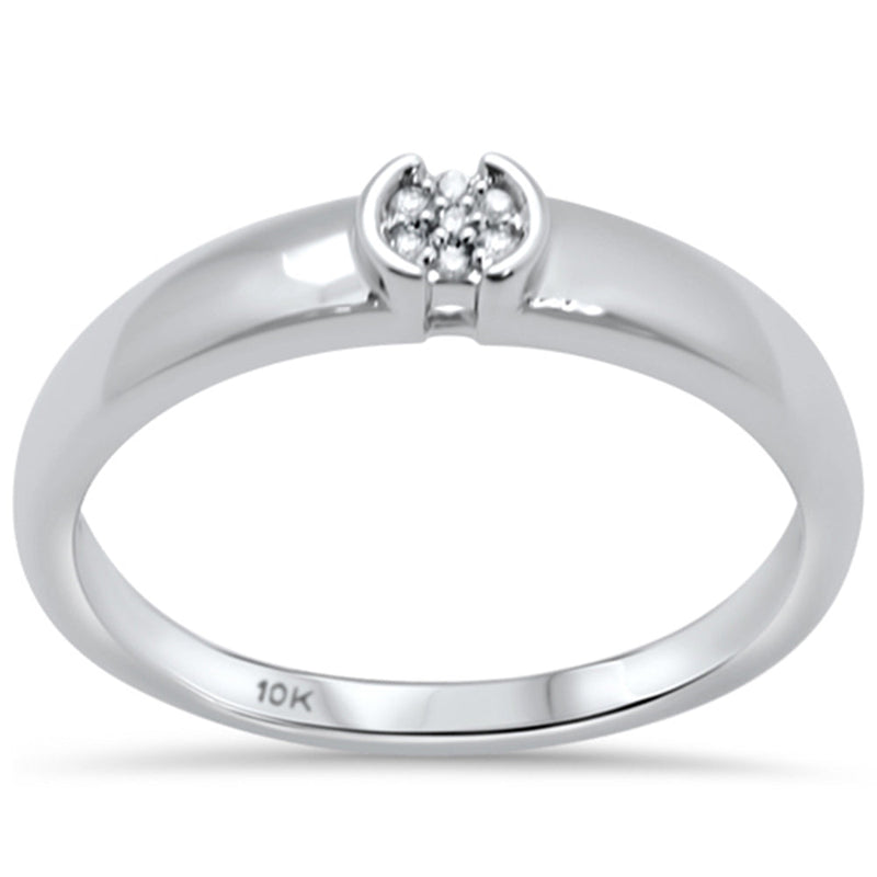 DIAMOND CLOSEOUT! .03ct G SI 10K White Gold Round Diamond Engagement Promise Ring Size 6.5