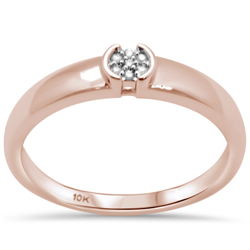 DIAMOND CLOSEOUT!  .03ct G SI 10K Rose Gold Round Diamond Engagement Promise Ring Size 6.5