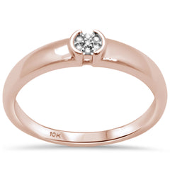 DIAMOND CLOSEOUT!  .03ct G SI 10K Rose Gold Round Diamond Engagement Promise Ring Size 6.5
