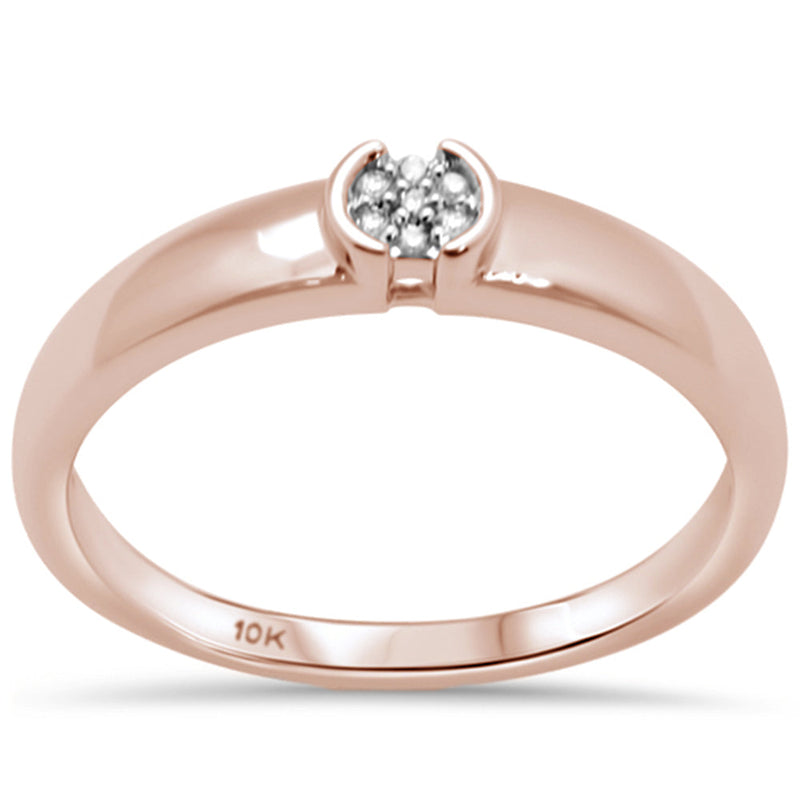 DIAMOND CLOSEOUT!  .03ct G SI 10K Rose Gold Round Diamond Engagement Promise Ring Size 6.5
