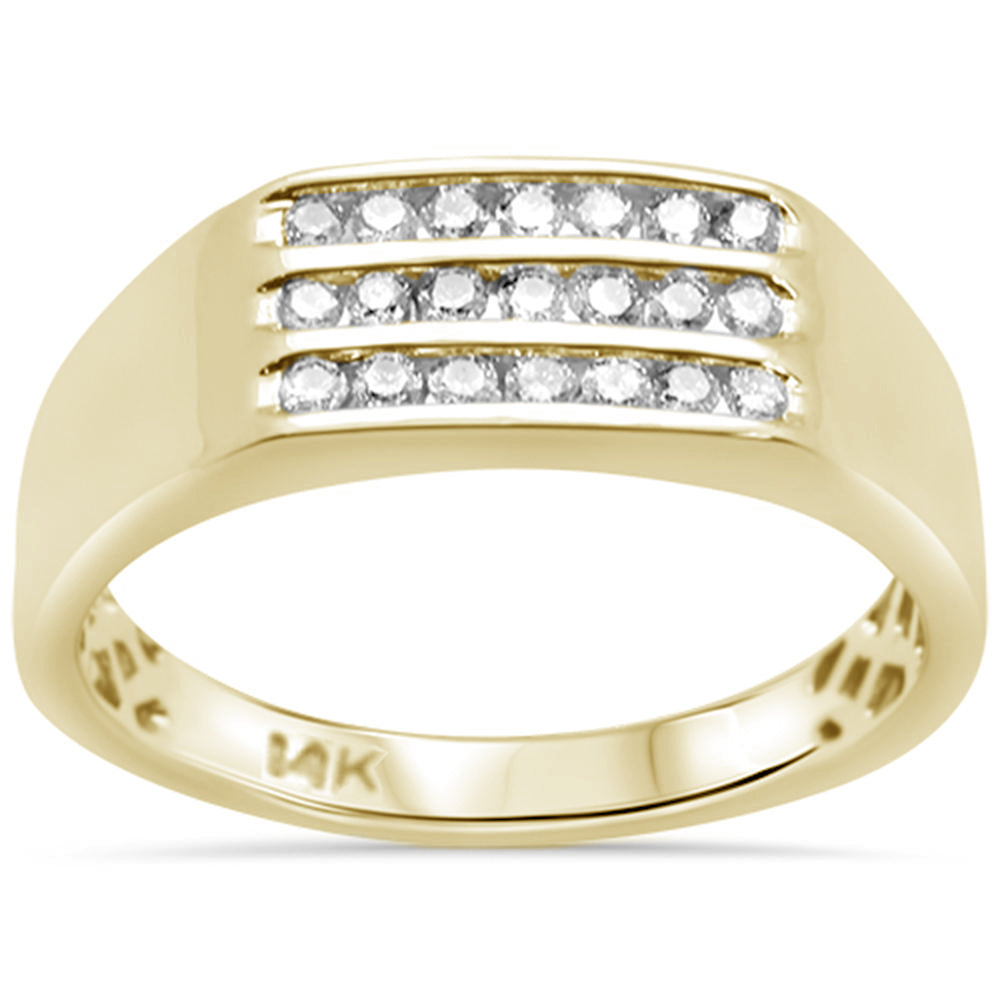 DIAMOND CLOSEOUT!  .33ct 14K Yellow Gold Diamond Men's Ring Band Size 10