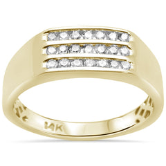 DIAMOND CLOSEOUT!  .33ct 14K Yellow Gold Diamond Men's Ring Band Size 10