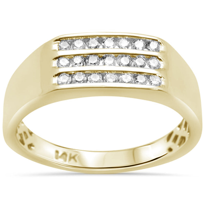 DIAMOND CLOSEOUT!  .33ct 14K Yellow Gold Diamond Men's Ring Band Size 10