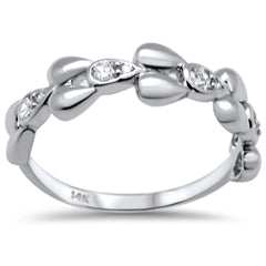 DIAMOND CLOSEOUT! .21ct F SI 14K White Gold Round Diamond Trendy Fine Band Ring Size 6.5